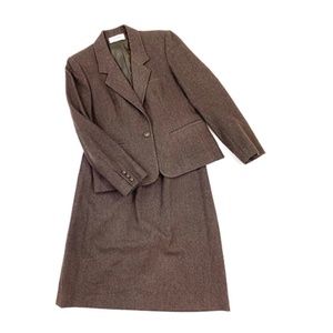 ILGWU Evan Picone Vintage Walnut Skirt Suit